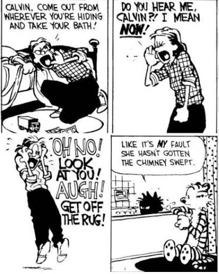 Calvin and Hobbes Mom chimney