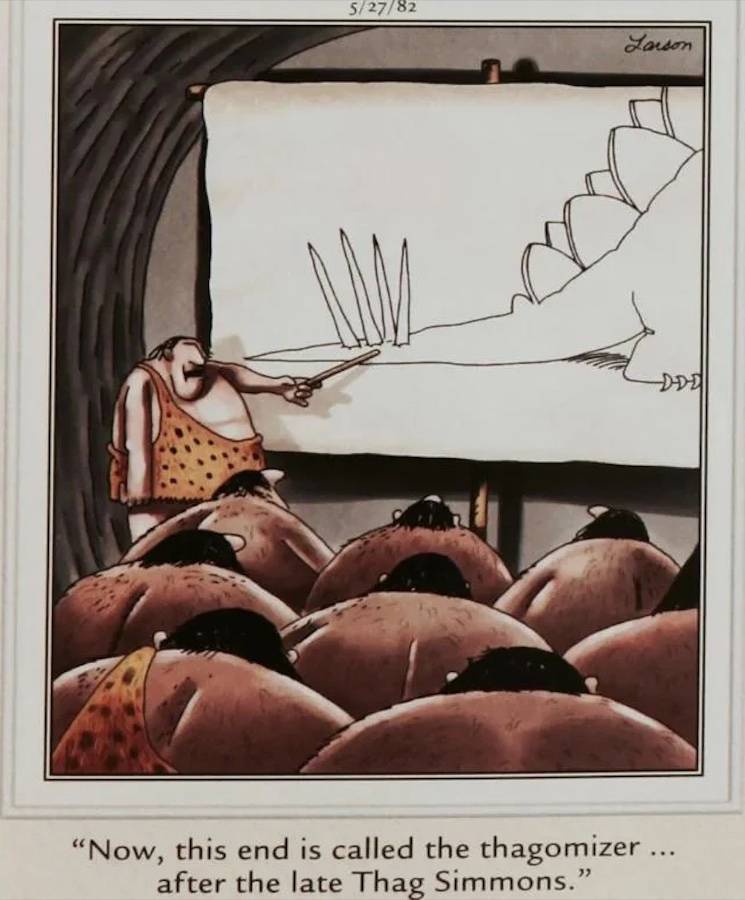 The Far Side stegosaurus thagomizer