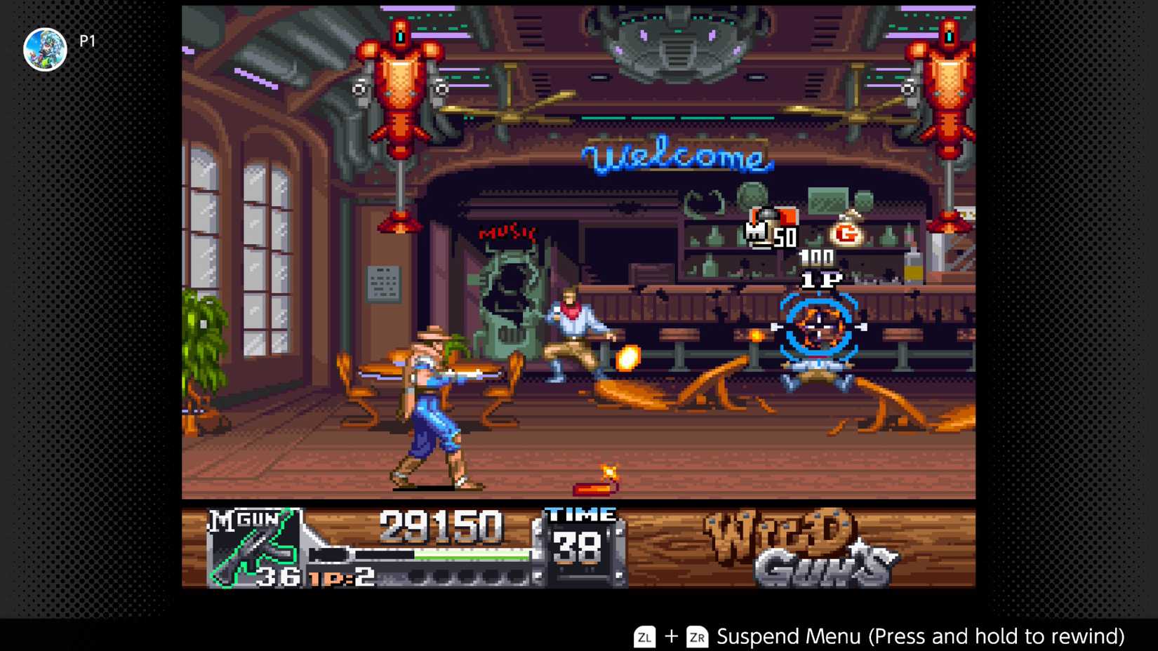 Clint in a saloon in Wild Guns