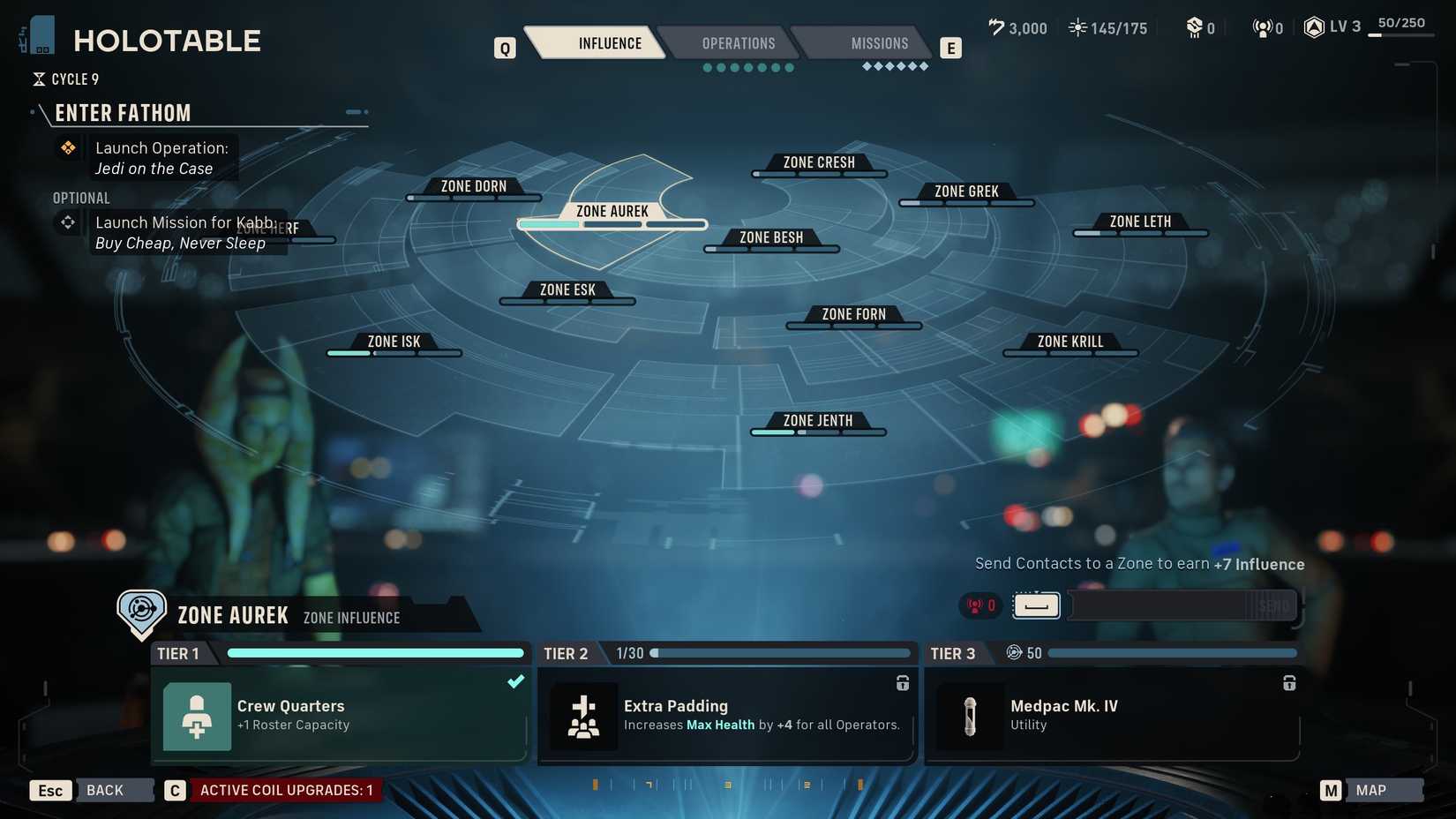 The influence map in Star Wars Zero Company