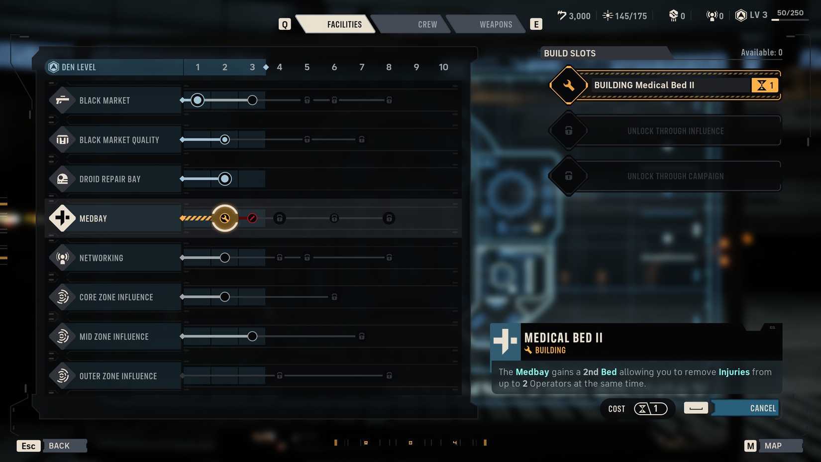 The medbay upgrade in Star Wars Zero Company