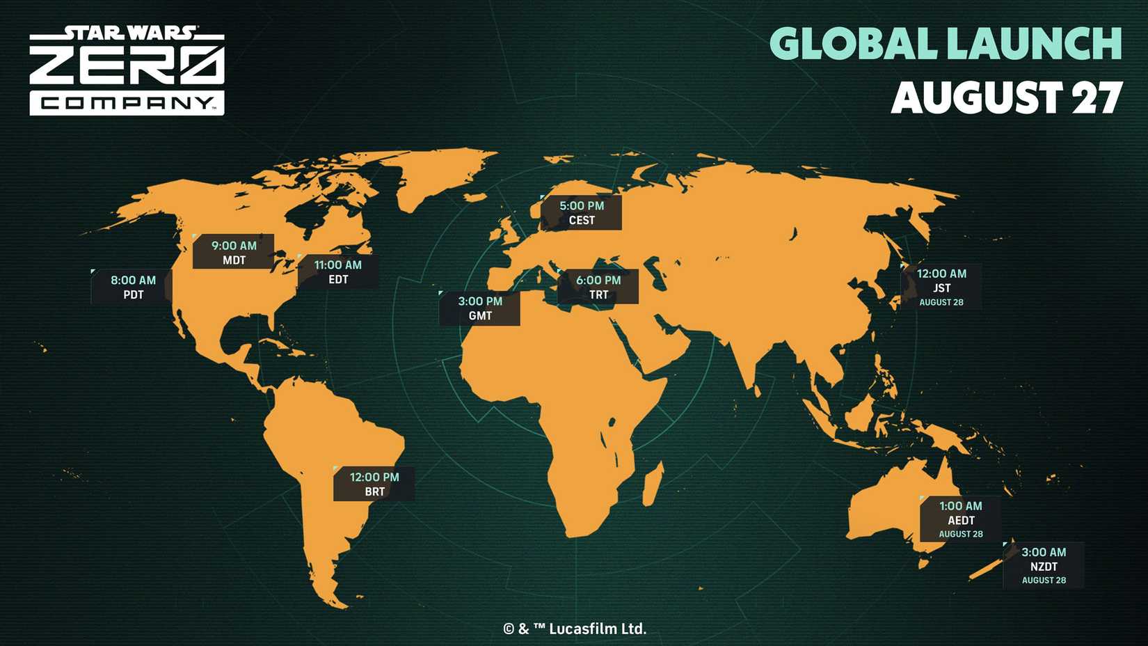 The official Star Wars Zero Company release map