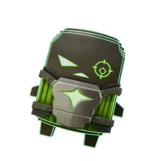 A black and green pixely assassin-like sprite in Fortnite
