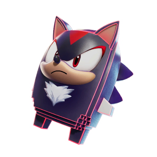 A sprite of Shadow the Hedgehog in Fortnite