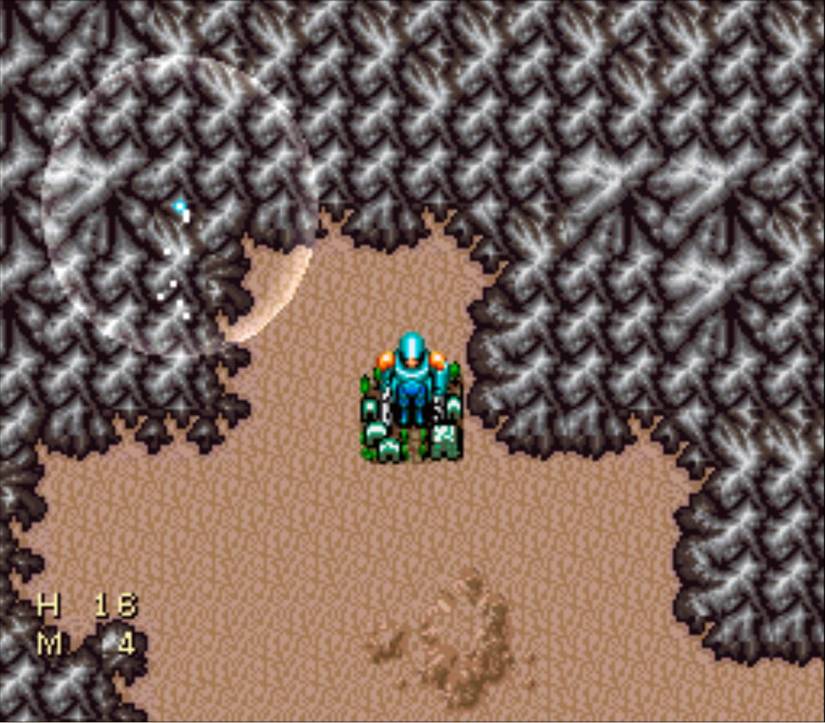 The soldier hero stands on the town tile, looking across the overworld map as an indicator shows approaching enemies as white dots.