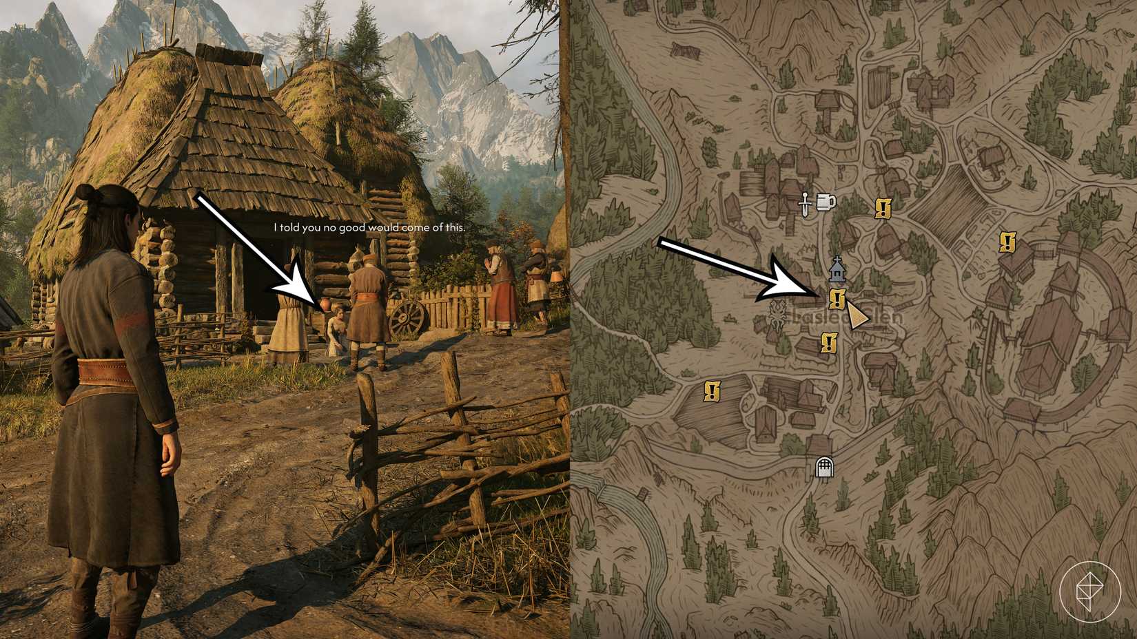 Gremla's location and the starting point for The Blood of Dawnwalker's Blasphemy quest.