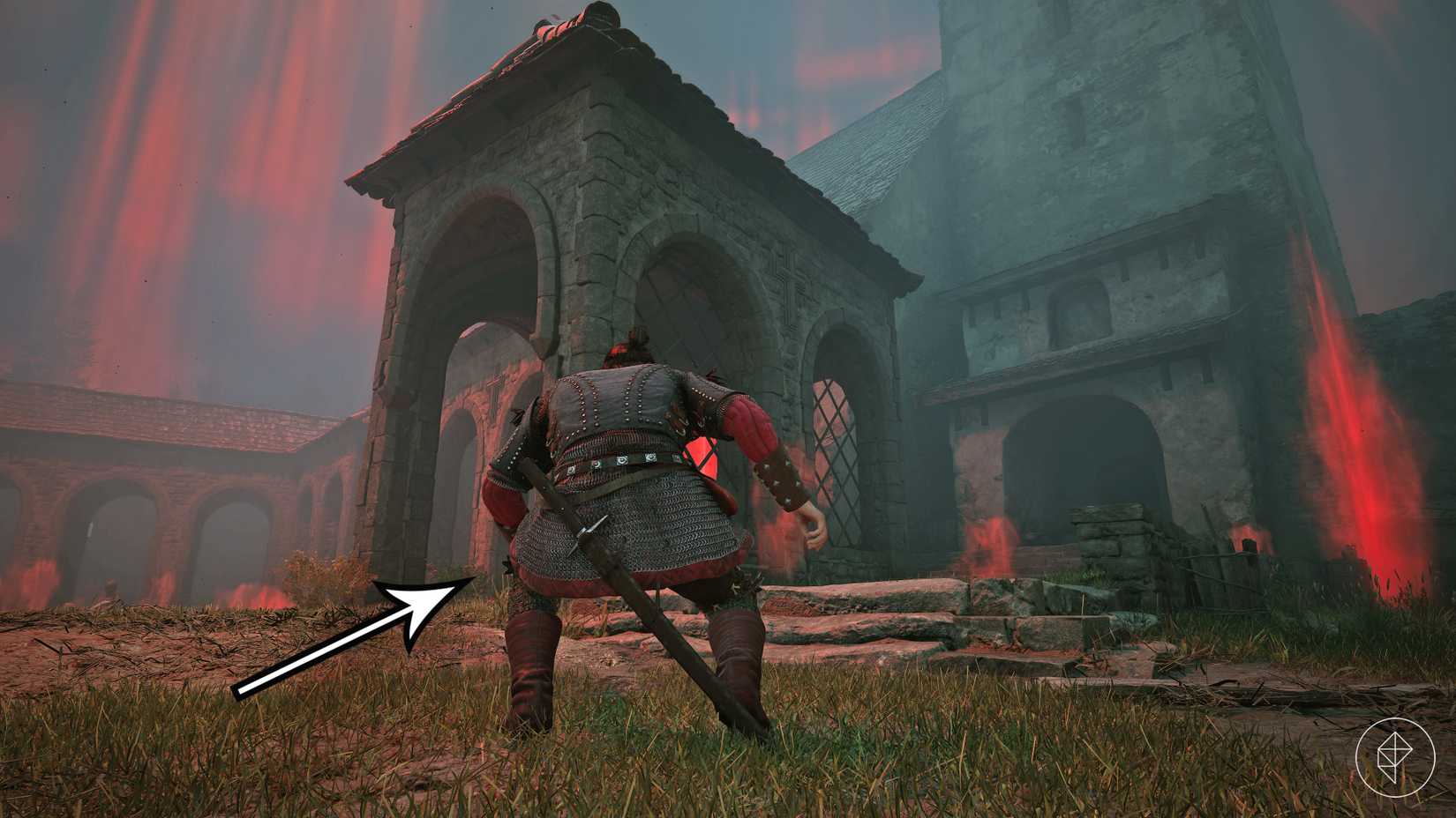 A safe passage through the courtyard in The Blood of Dawnwalker's "Echoes of Silenced Bells" quest.