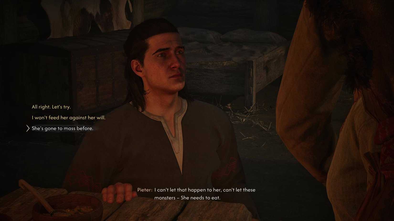 Coen sat at the dinner table in The Blood of Dawnwalker.