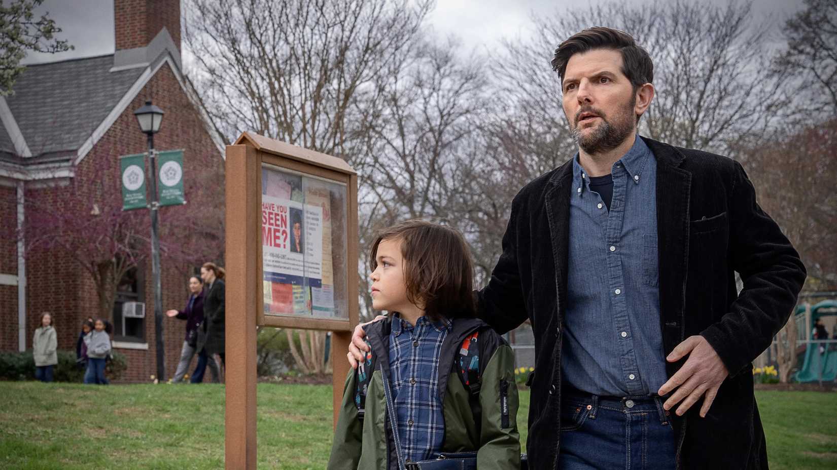 Adam Scott and Acston Luca Porto in The Whisper Man