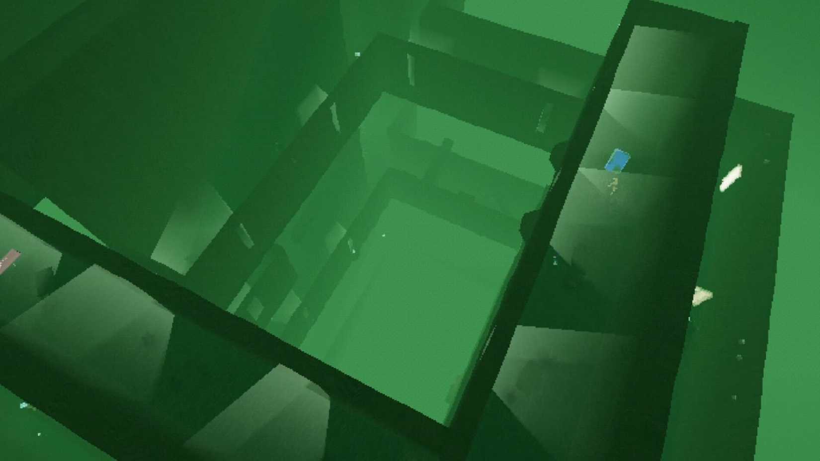 Green staircase in Memoirium