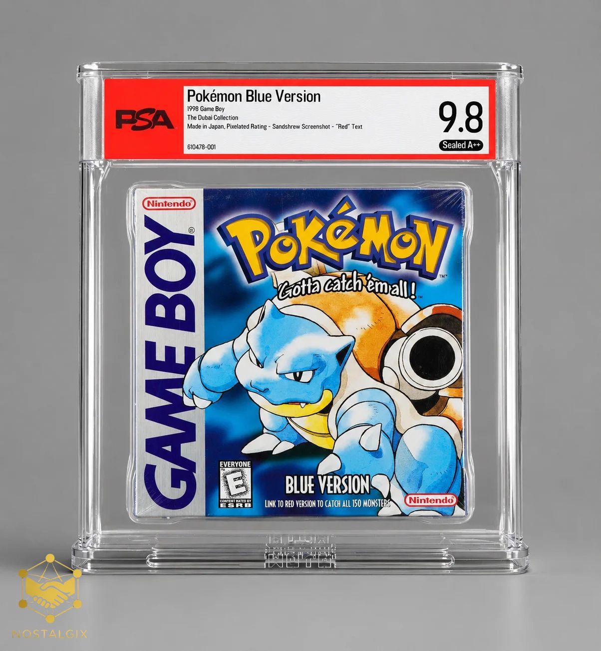 A PSA 9.8 copy of Pokemon Blue