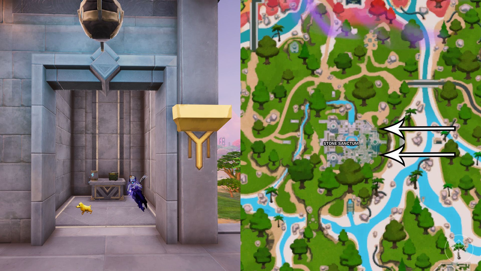 Map of Temple Vault key vase locations at Stone Sanctum