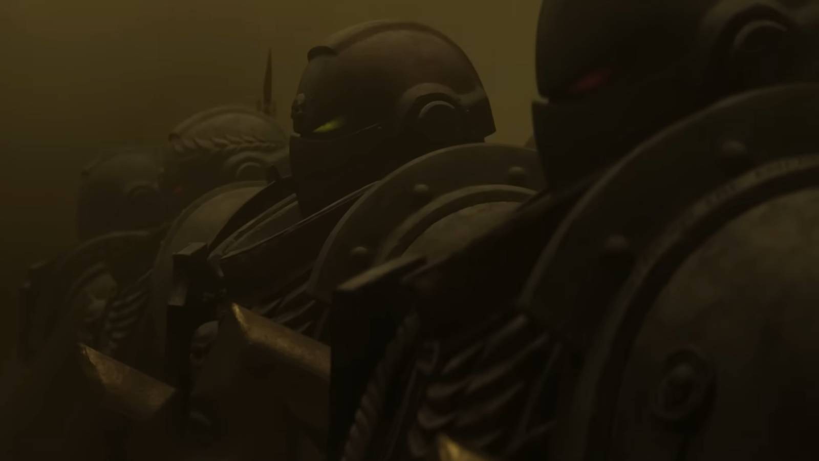 Bốn chiến binh Space Marine đứng cạnh nhau