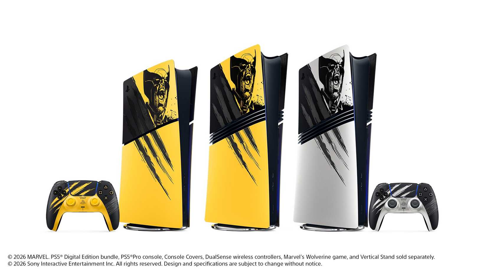 Multiple SKUs of the Wolverine limited edition PS5 and controller