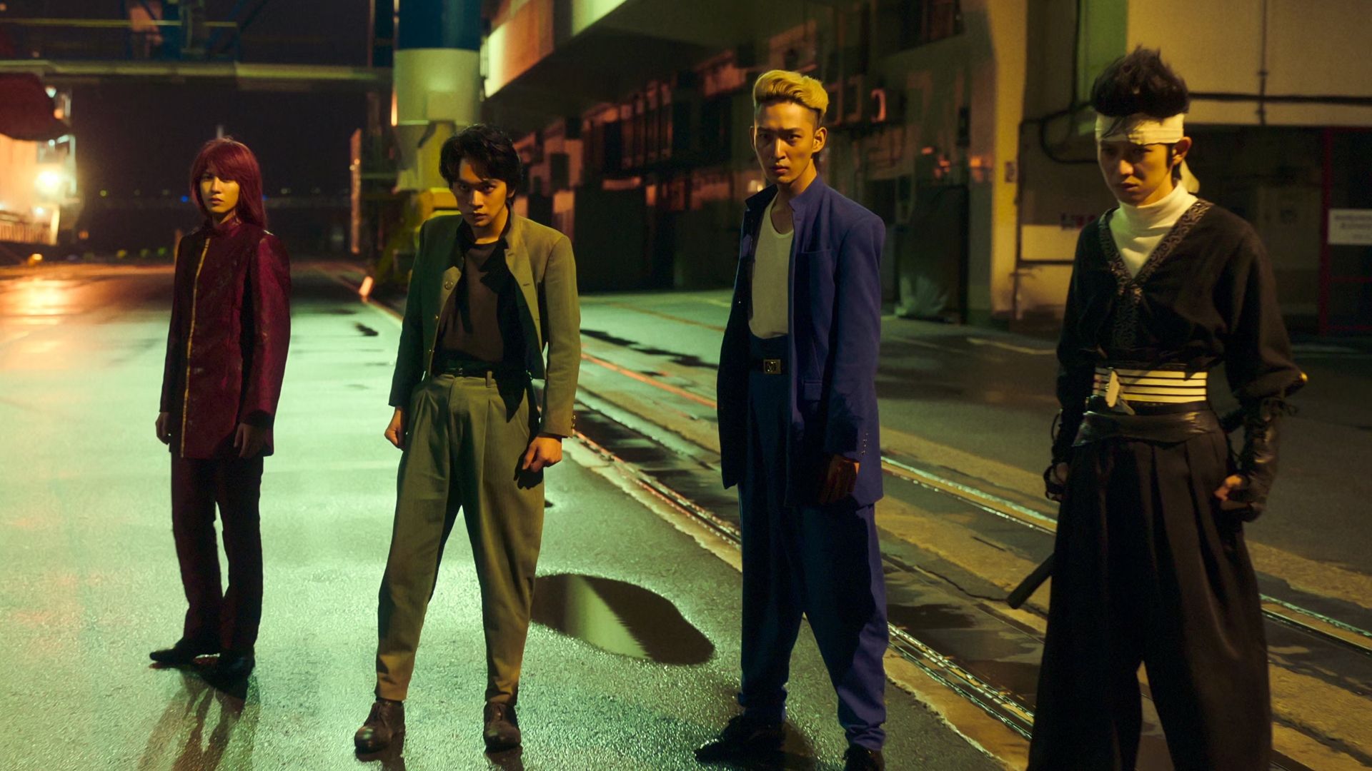 Yusuke and his buddies staring at something.