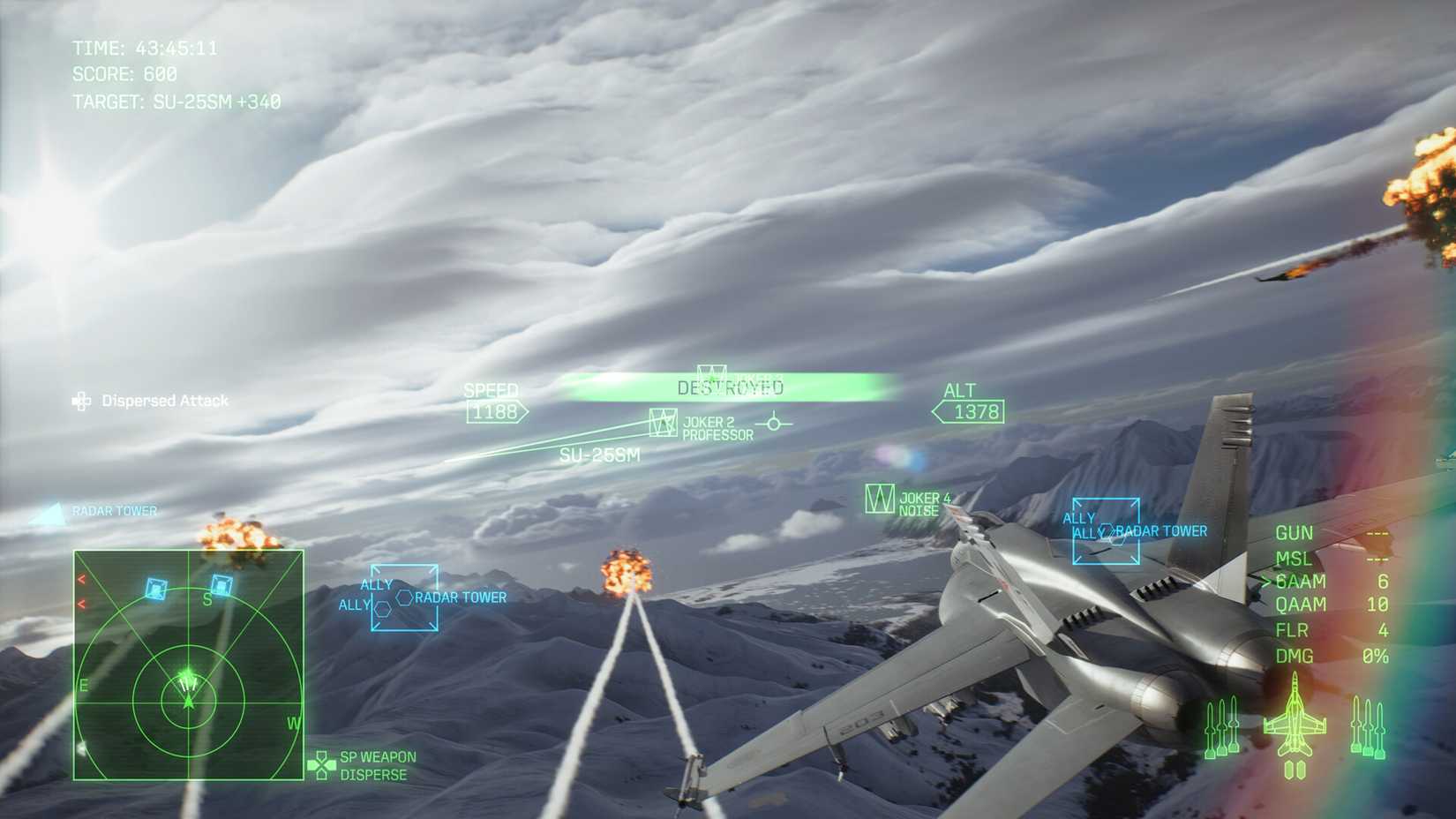 A jet swerves through the air in Ace Combat 8: Wings of Theve.
