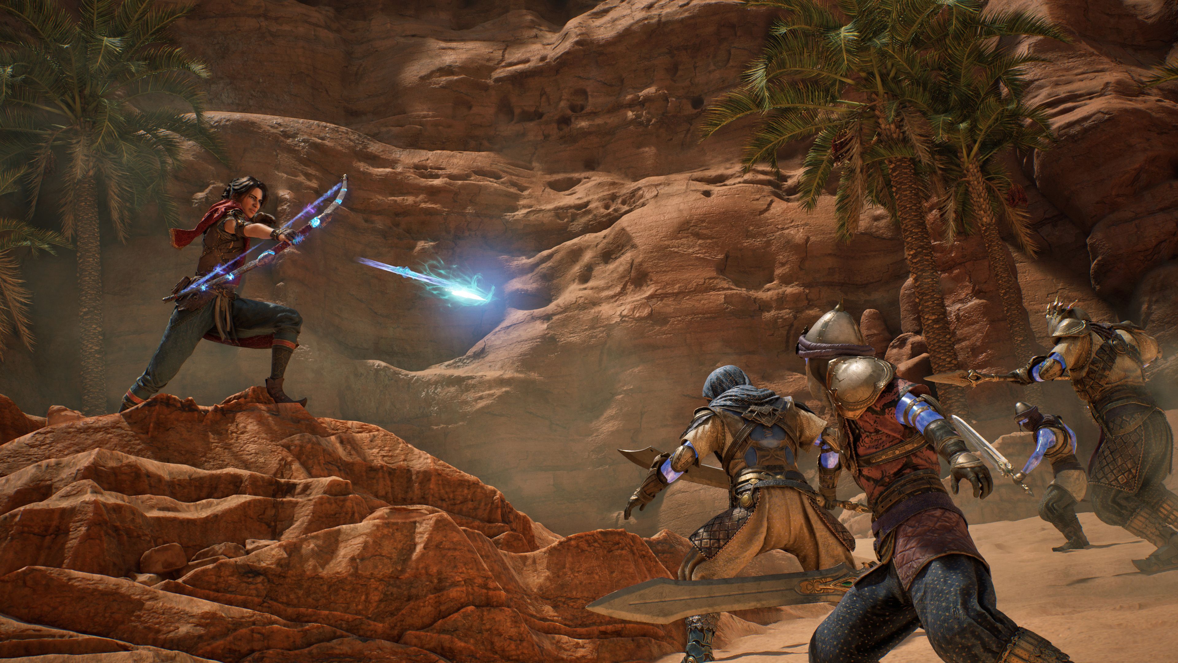 The heroes in combat in 1001: Threads of Mizan.