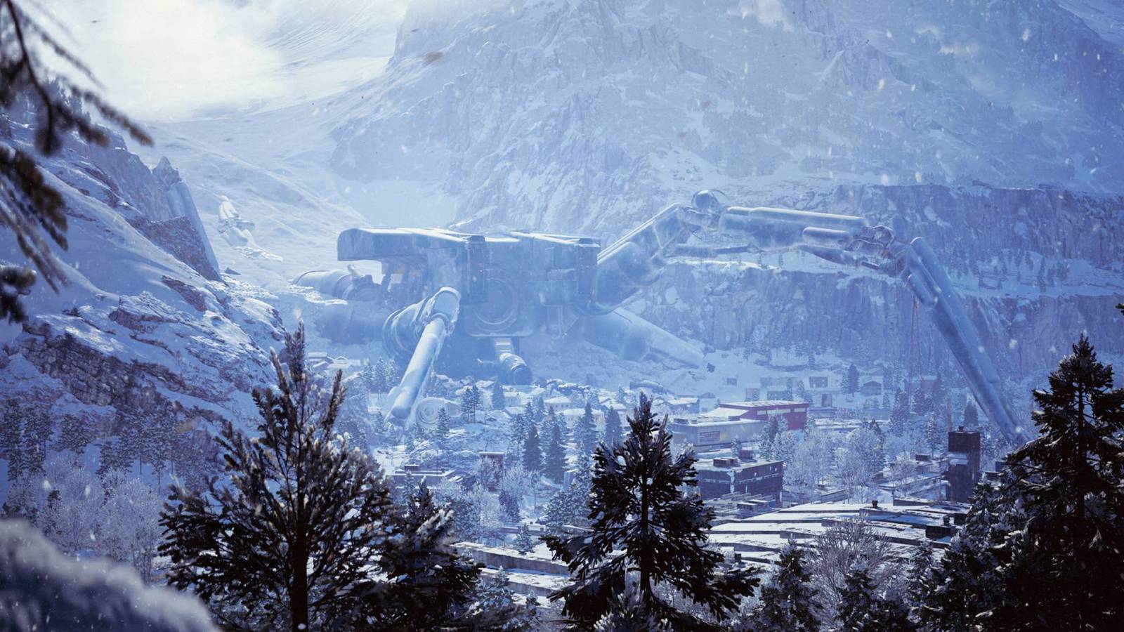 An image of the Emperor in the side of the mountain on the new Pendola Pass map in Arc Raiders.