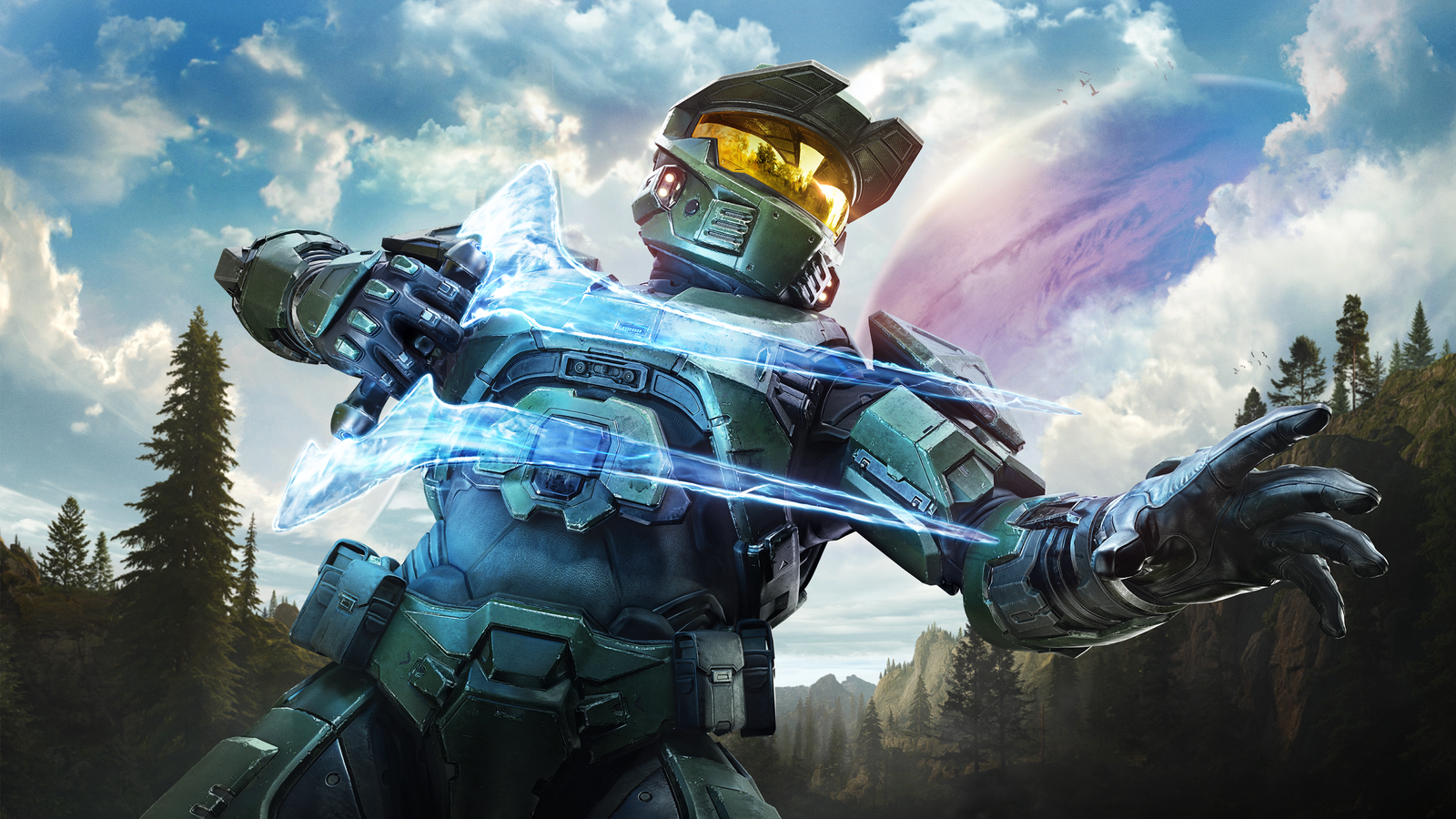 Master Chief readies to strike with an energy sword