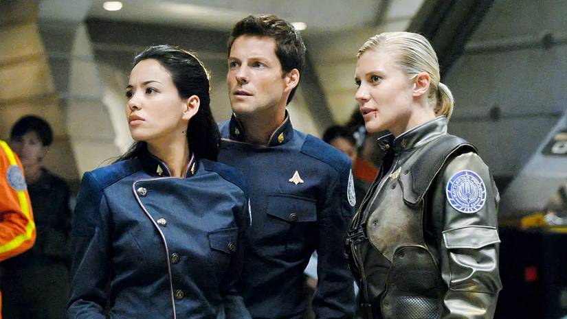 Surviors aboard the titular spaceship in Battlestar Galactica