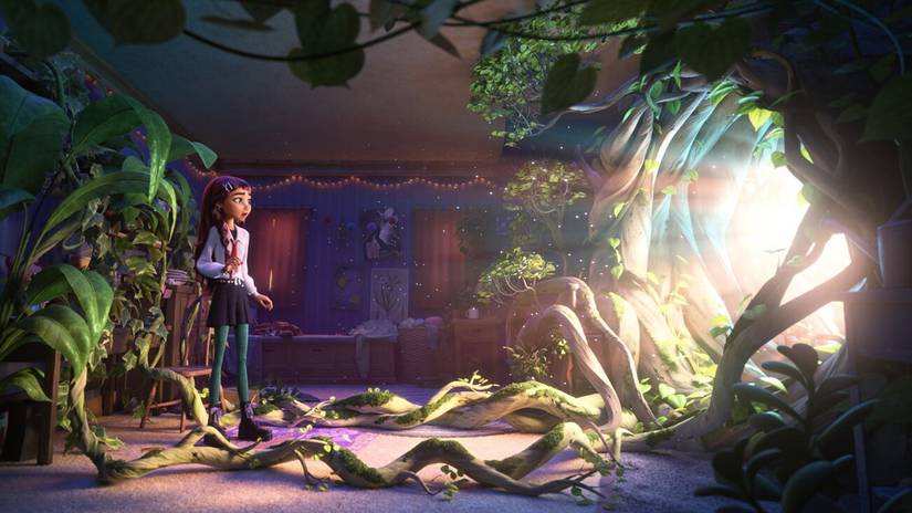 Billie opens a portal to Hexe in her bedroom in Hexed