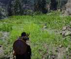crimson desert character staring at grass