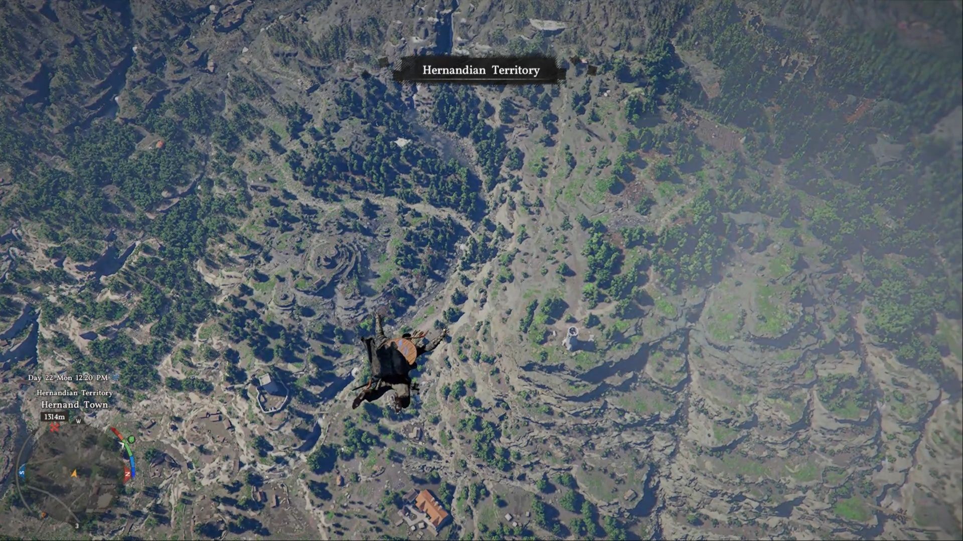 falling from sky at start of the demo