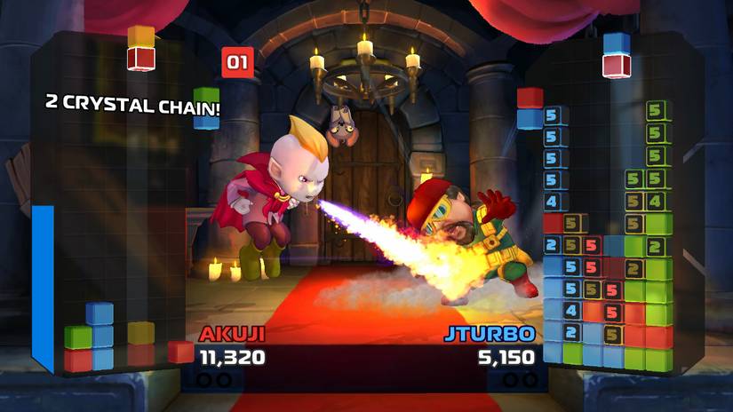 Two characters fighting in Crystal Crisis