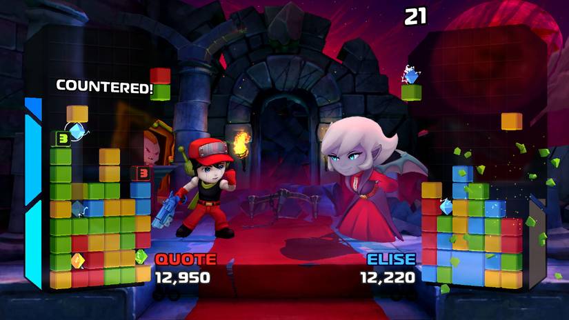Two characters fighting in Crystal Crisis.