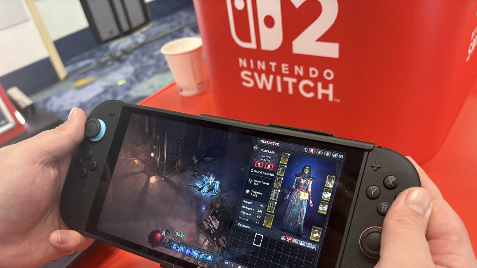 A UI screen on the Nintendo Switch 2 port of Diablo