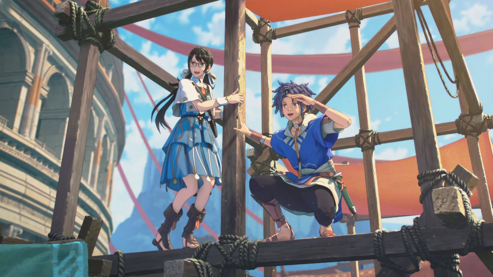  Fortune's Weave screenshot showing Cai and Tiella