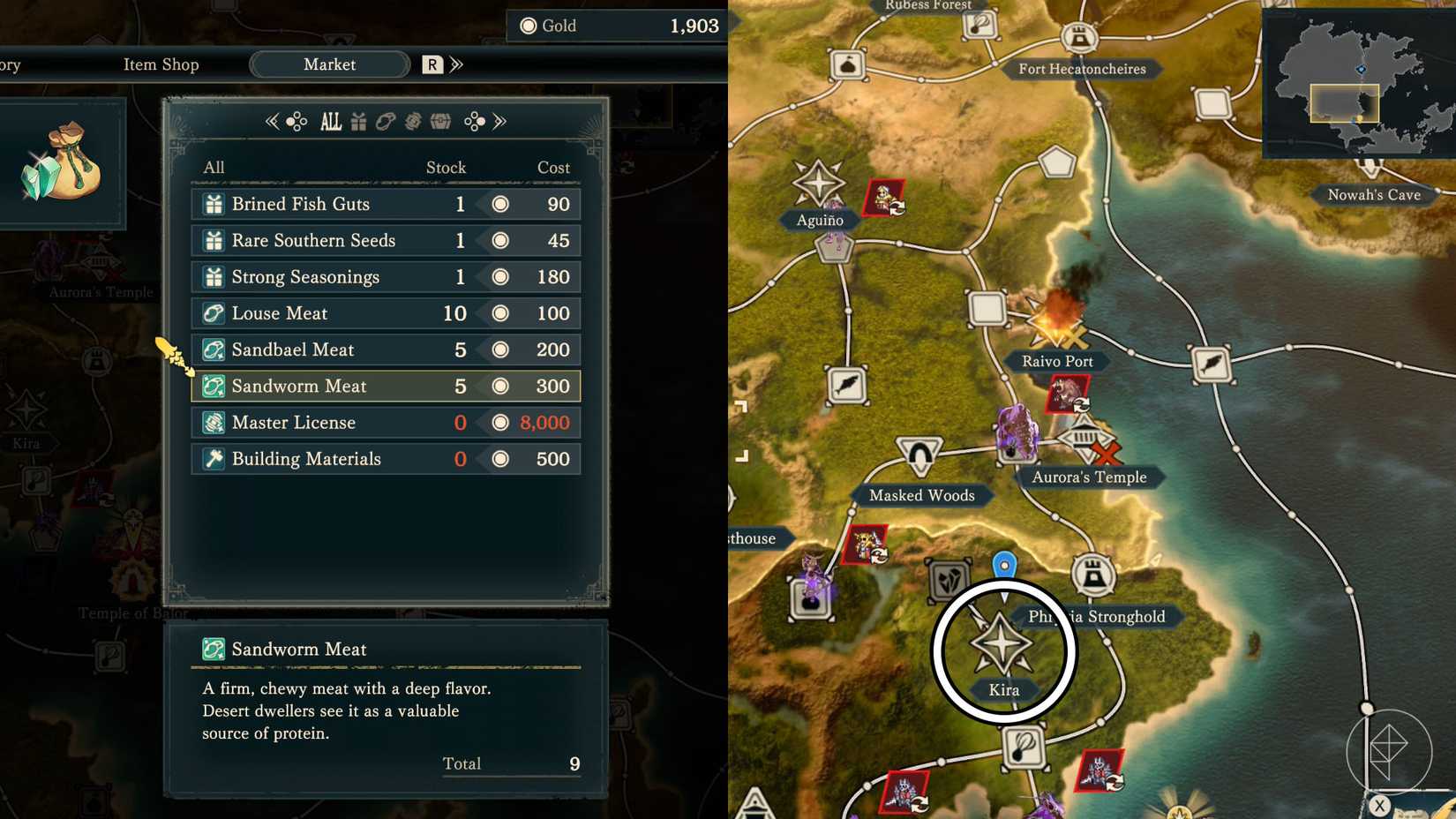 Where to find sandworm meat in Fire Emblem Fortune's Weave