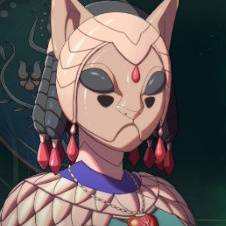 Orchel wearing her cat mask in Fire Emblem Fortune's Weave