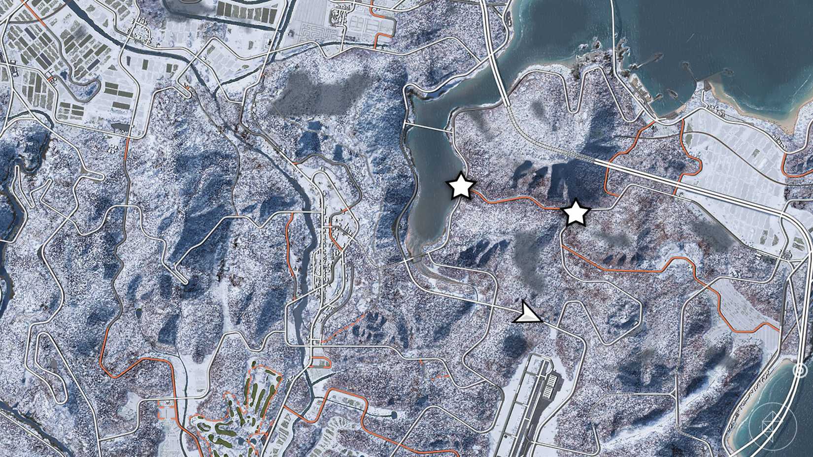 A Forza Horizon 6 map showing the exact location of the Arashiyama Bamboo Forest