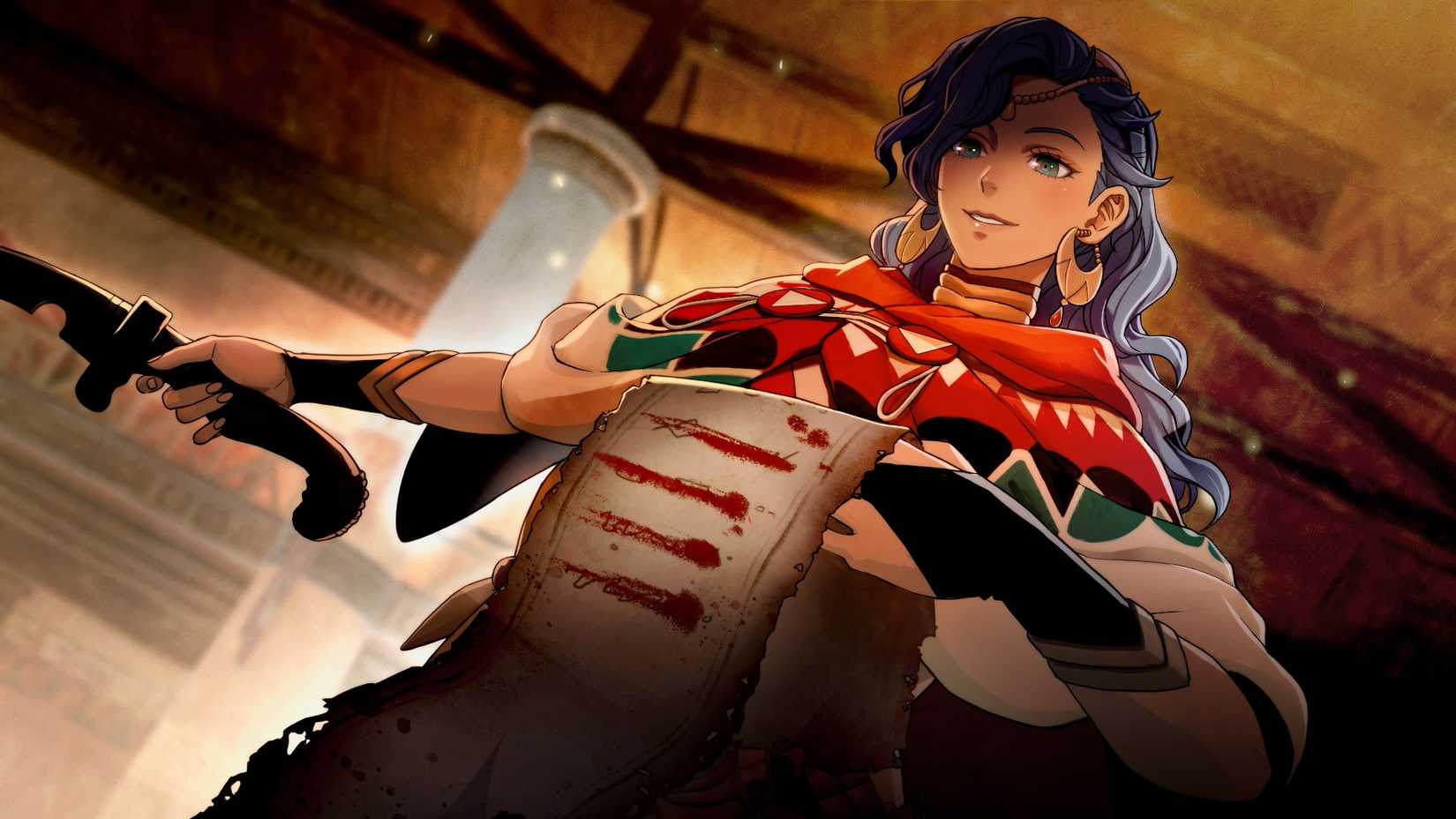 Leda crossing a name off her hit list in Fire Emblem Fortune's Weave