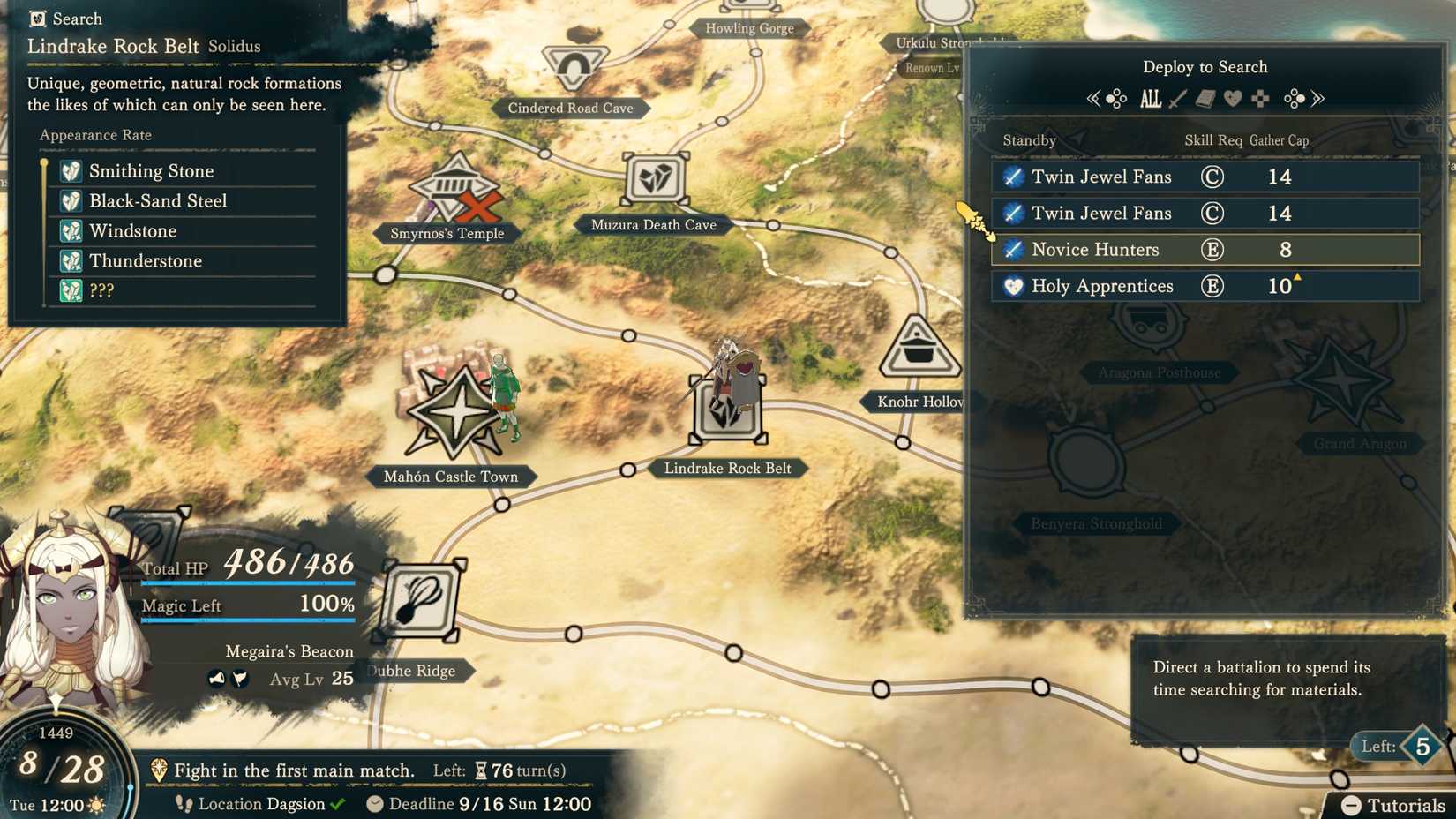 Theodora on the world map in Fire Emblem Fortune's Weave