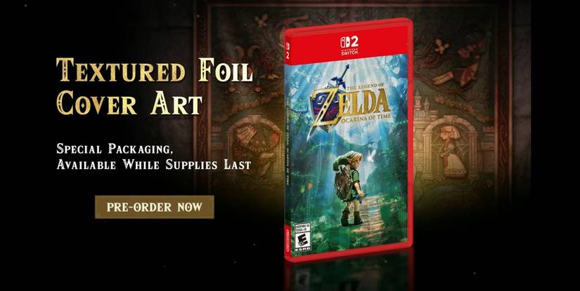 The physical version of Zelda: Ocarina of Time, which will be sold with a special foil cover.
