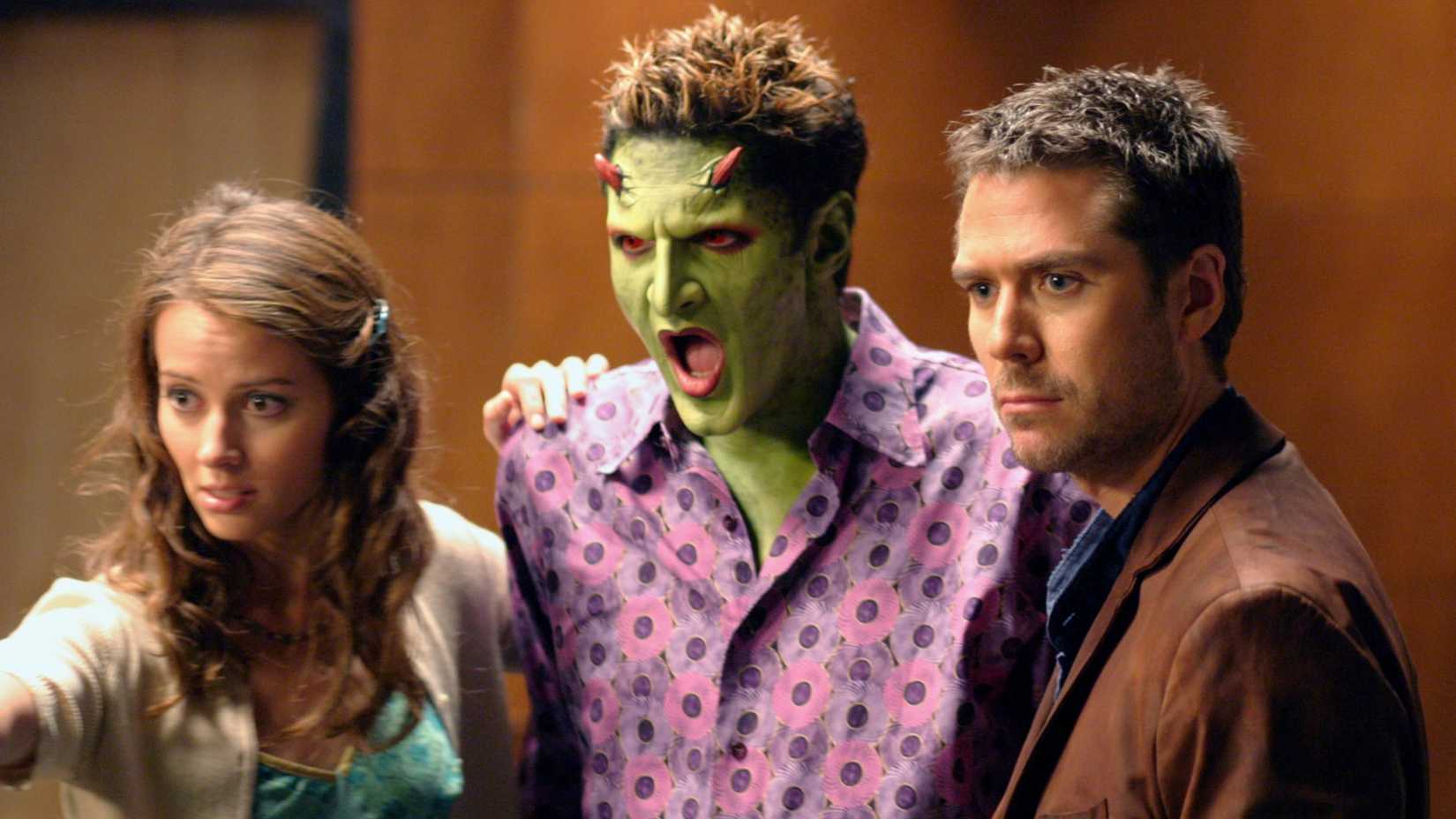 Fred (Amy Acker), Lorne (Andy Hallet), and Wesley (Alexis Denisof) in Angel