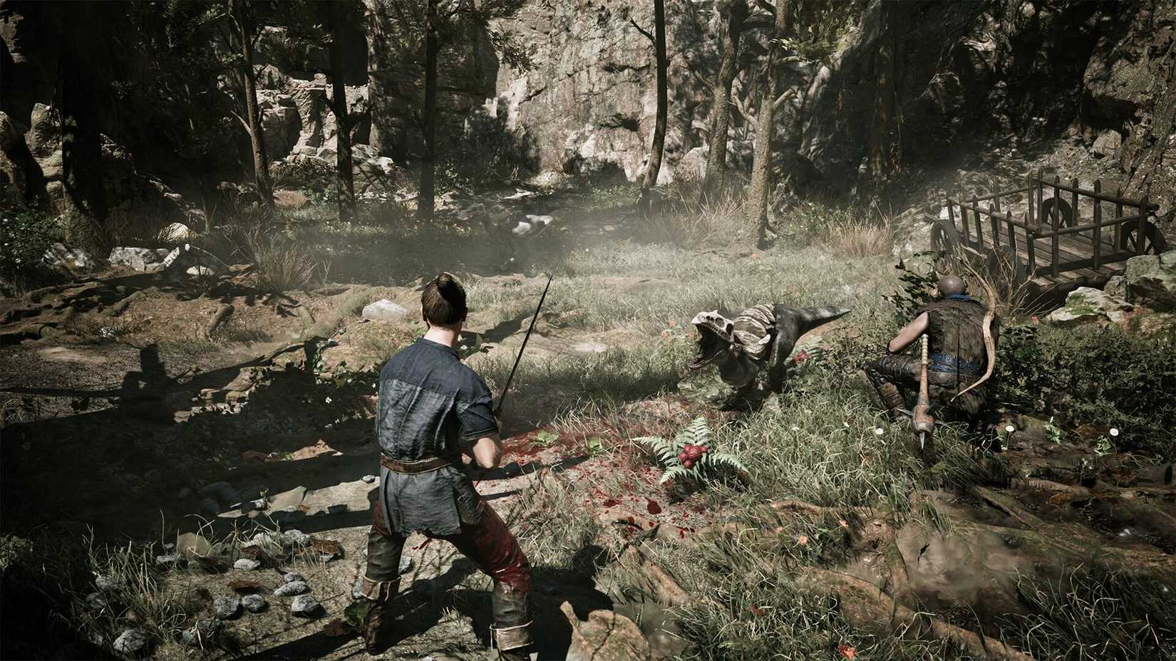 The player holding a sword in Gothic 1 Remake.