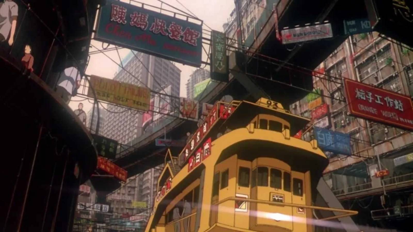 Культовое аниме «Призрак в доспехах» 1995 года стало доступно для бесплатного просмотра на YouTube Панорама Ньюпорт-Сити в фильме Призрак в доспехах