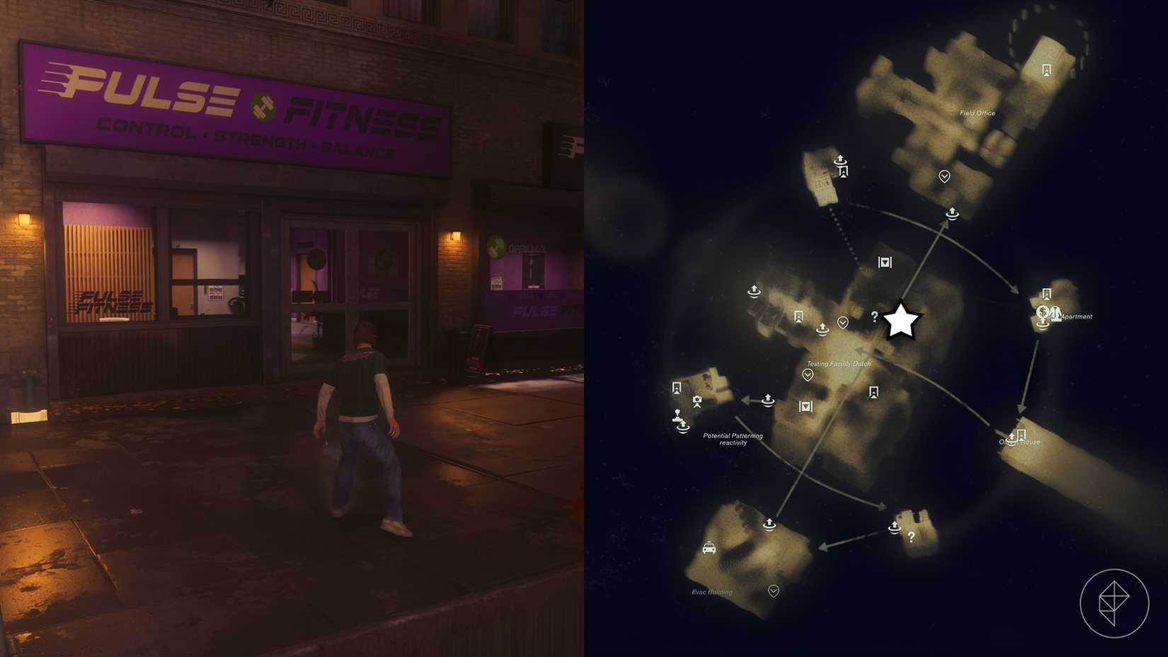 Dylan standing outside of a Pulse Fitness gym in Control Resonant.
