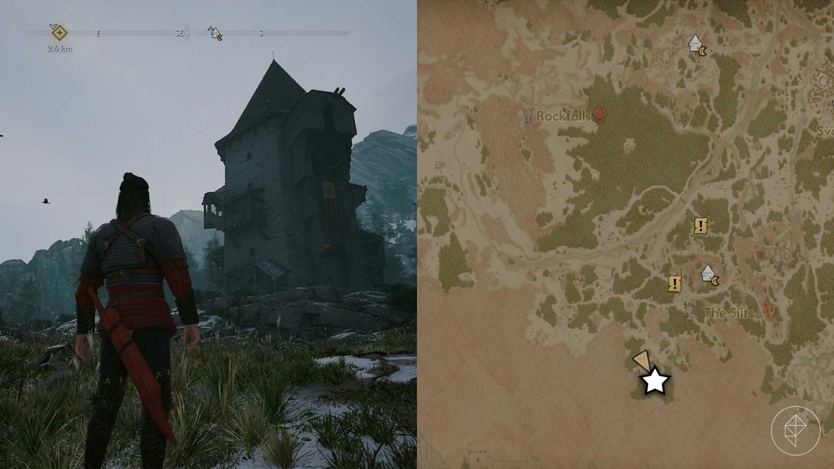 The location of Aurelius' tower in The Blood of Dawnwalker.