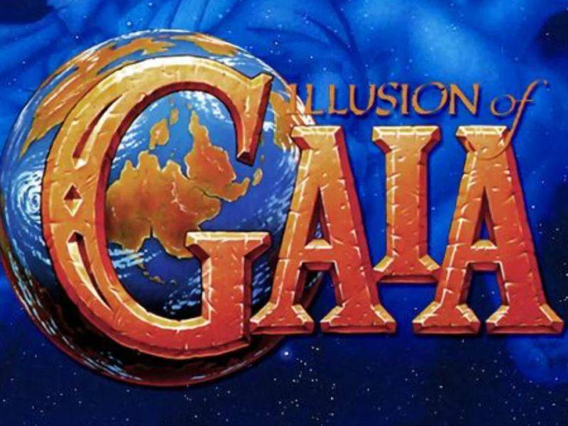 Illusion of Gaia cropped cover art shows logo against Earth-shaped background