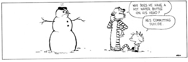 Calvin and Hobbes snowman