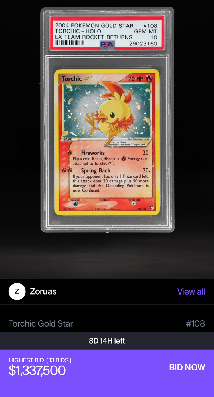 A 2004 Torchic Star Pokémon Card Auction Reaches $1.3 Million