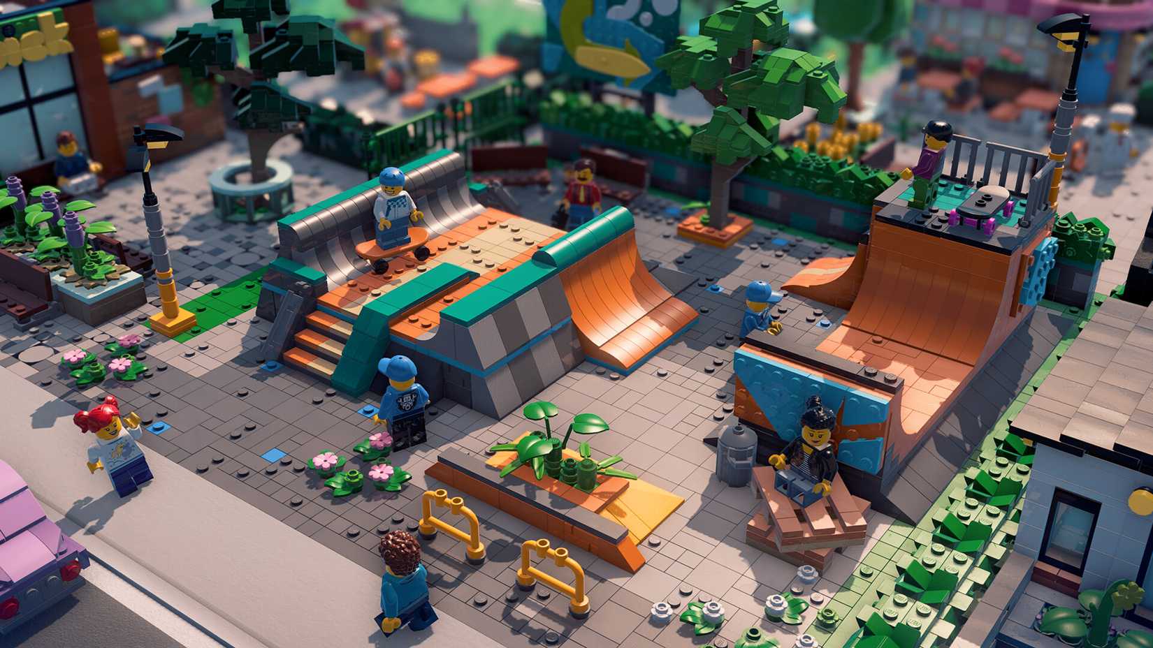 A skate park in Lego Skylines