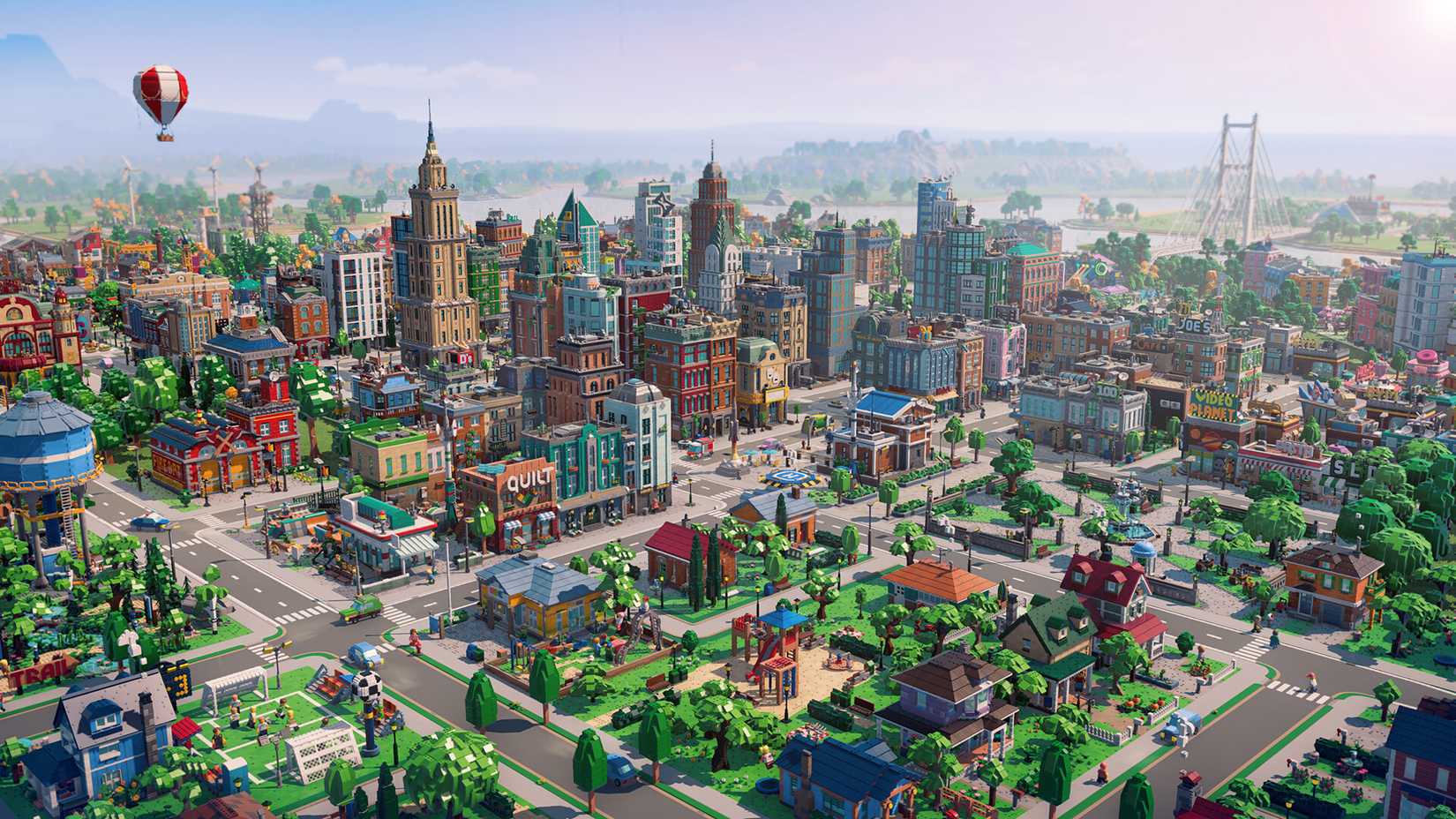 A large city in Lego Skylines