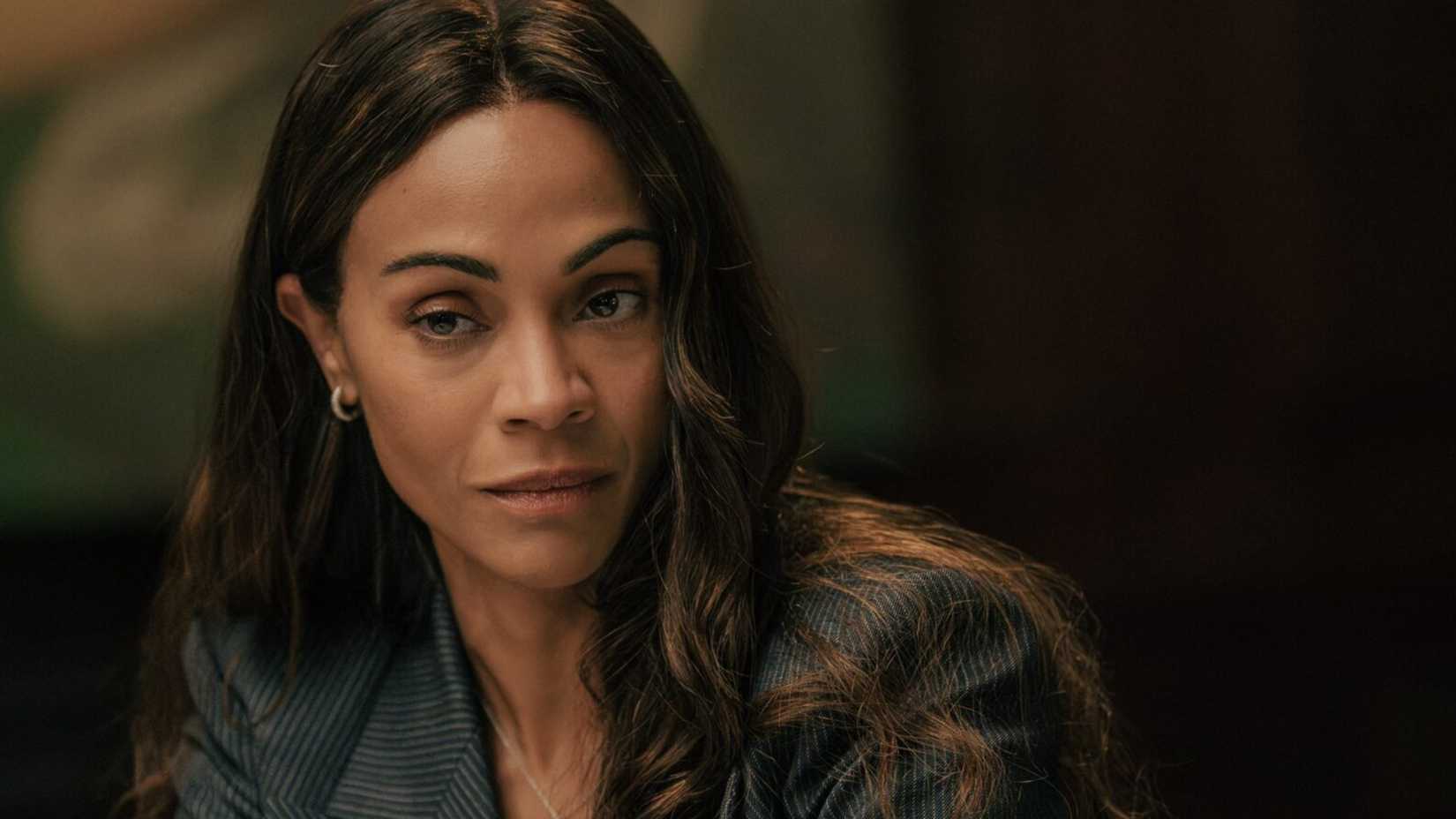 Zoe Saldana is Joe in a scene from Lioness.