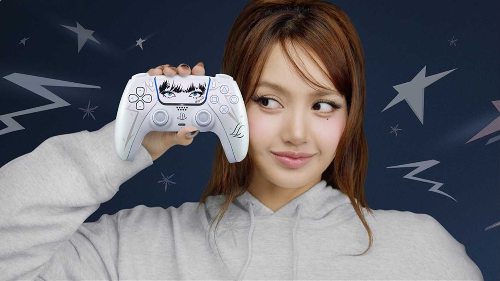 lisa holds up dualsense controller