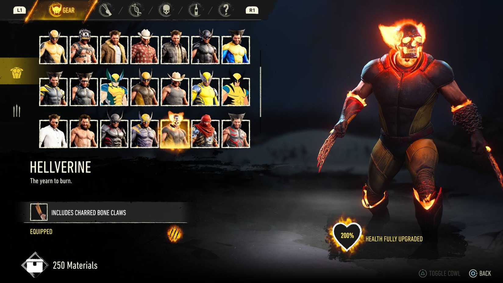 All suits in Marvel's Wolverine.